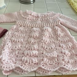 Beautiful Handmade Crochet Baby’s Dresses , Blanket, Shawl , Socks , Hats $25 Each