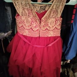Red Gold Christmas Dress