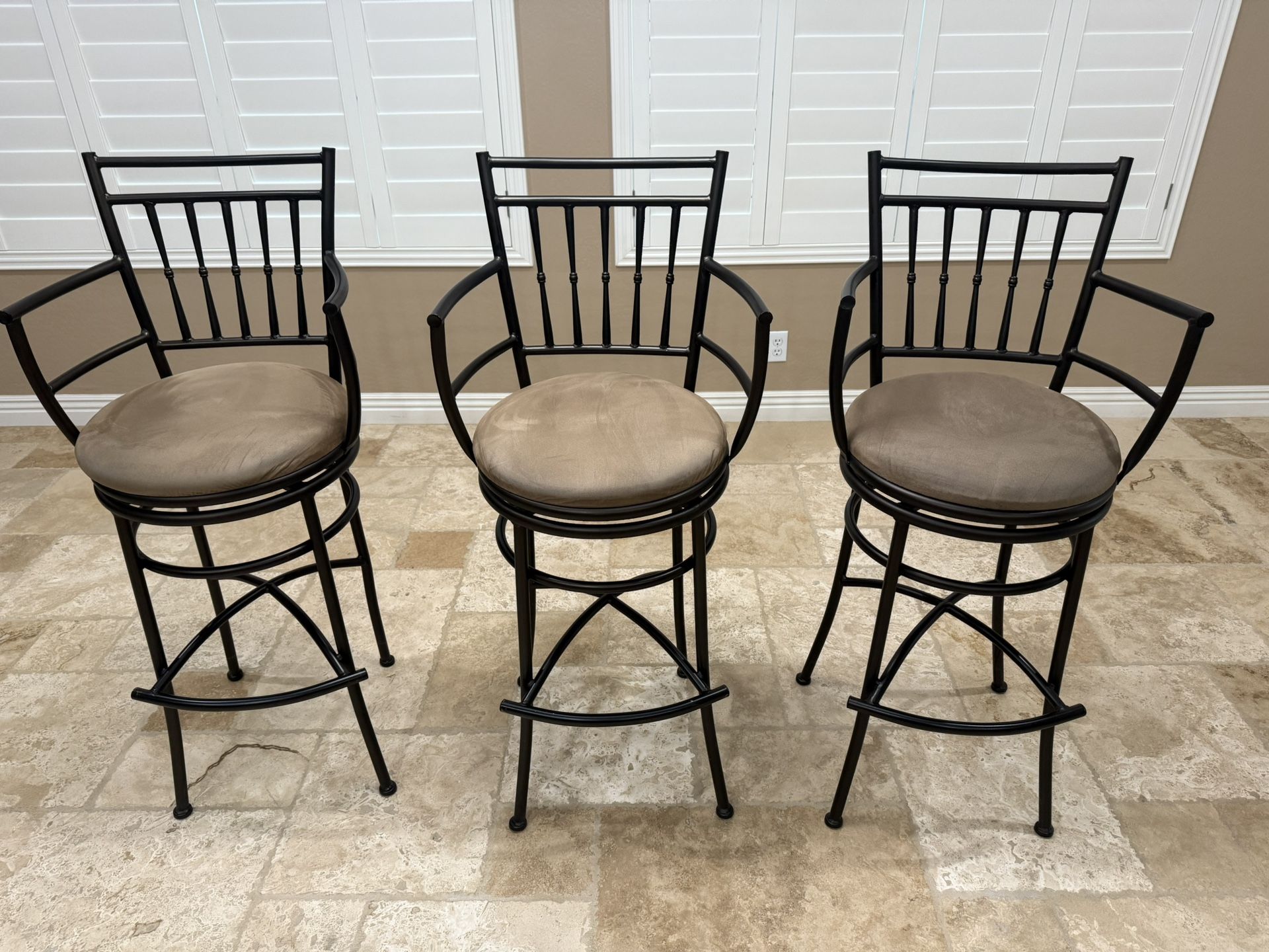 Set Of 3 Bar-height Bar Stools