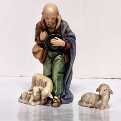 Goebel Hummel 7” Standing Shepherd With Sheep Nativity Figurine 214F  TMK4