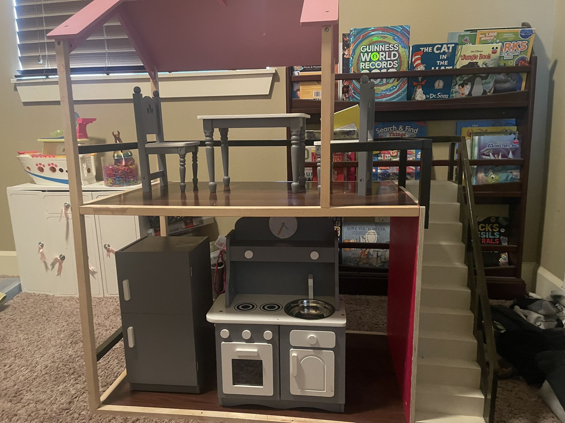 American Doll House And Kitchen Set