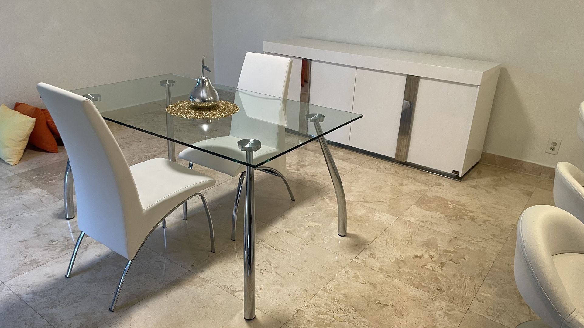 Glass dining table
