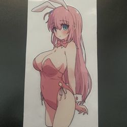 Pink Bunny Girl Senpai Full Body Sticker Car Decal JDM