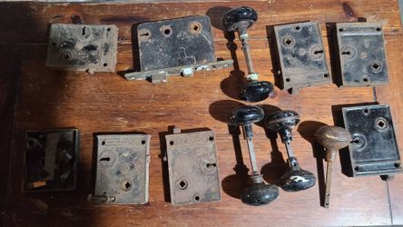 Lock Door Hardware Vintage Old Knob Handle Glass Metal 