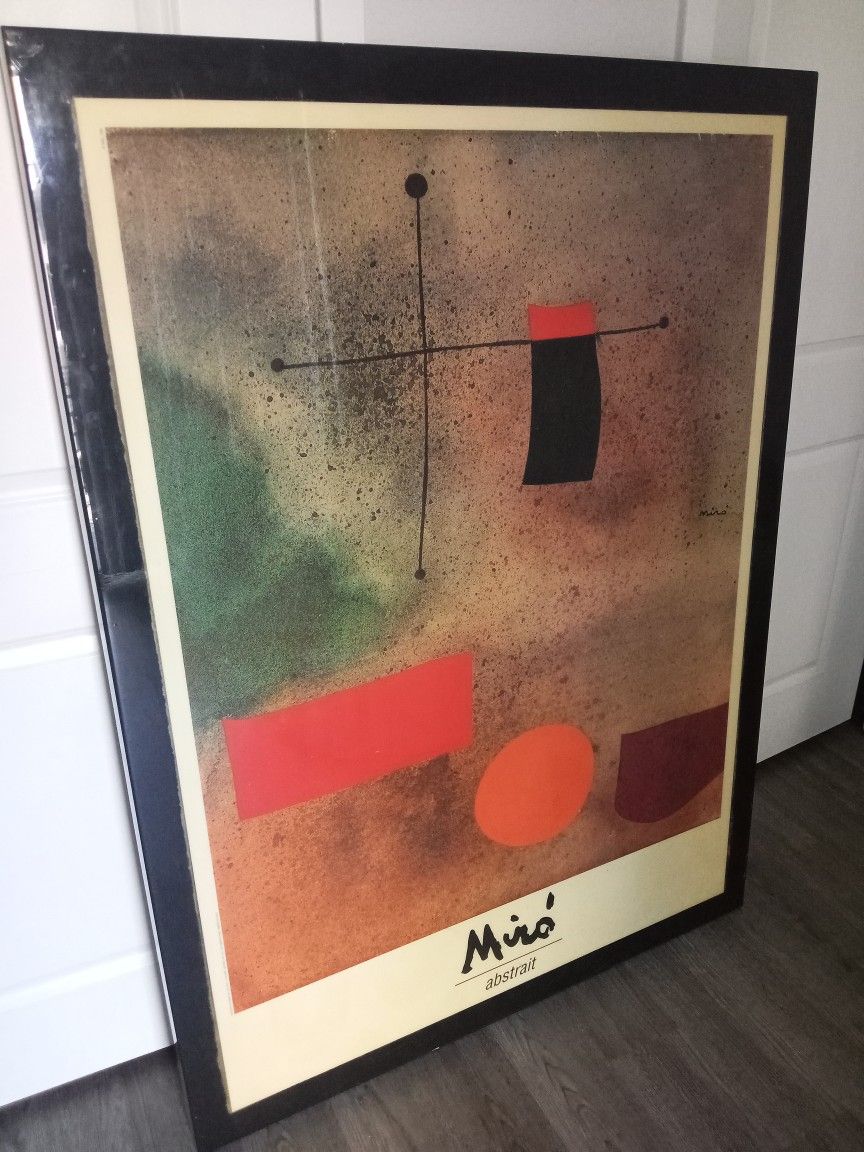 JOAN MIRO Abstrait Published By Forme SRI.1989...JOAN MIRO 1935 O/C. Colorphoto HINZ.Printed In ITALY.. Originally Very RARE 44×60 In.
