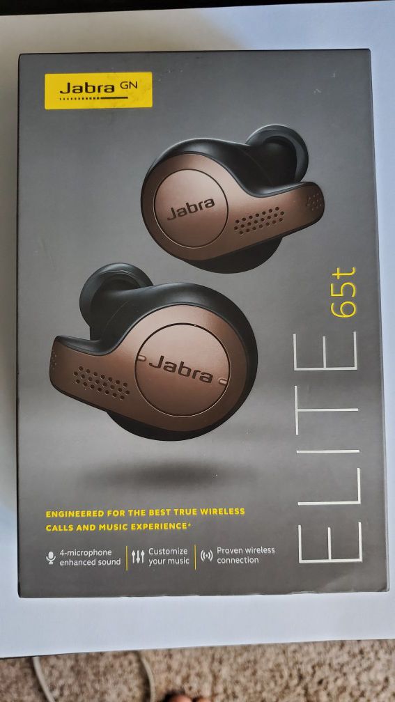 Jabra Elite 65t, Copper Black, Bluetooth 5.0, brand new sealed