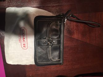 Leather Coach wristlet