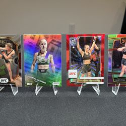 4 Card Lot Valentina Shevchenko 2023 Panini Donruss UFC Red Laser /75 & 3 More