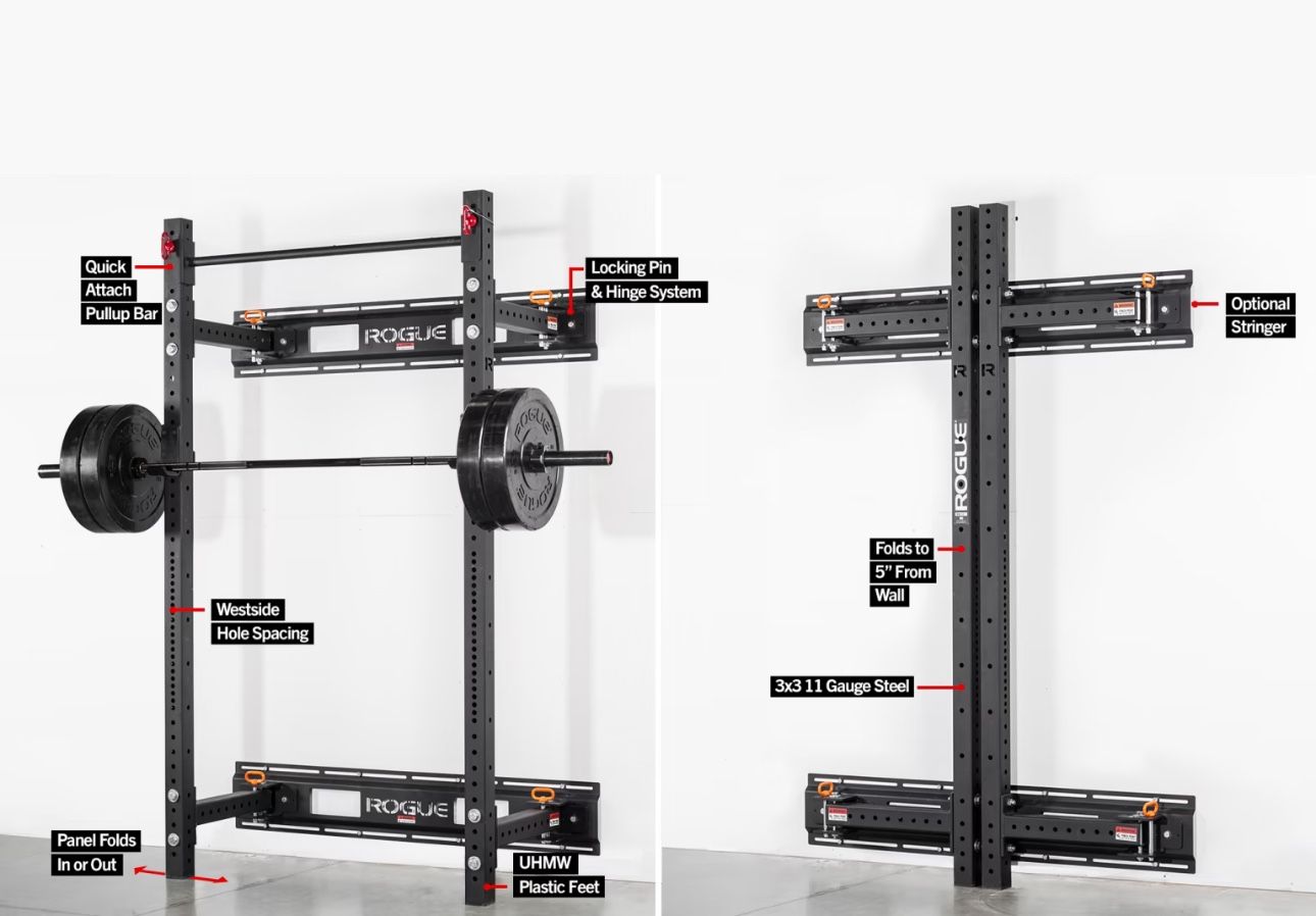 Rogue RML-3WC Fold Back Wall Mount Rack