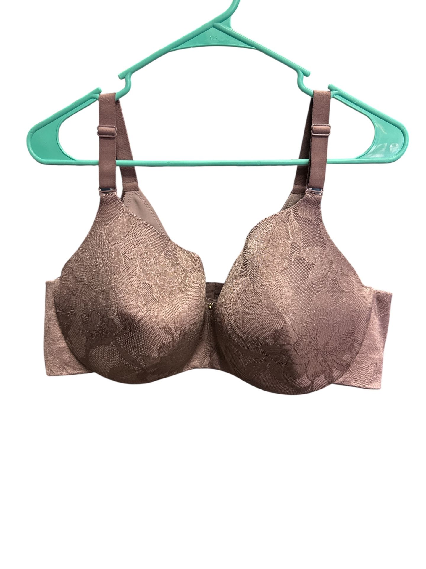 Cacique Lightly Lined Balconette Lace Bra Purple With Flowers Size 46DD