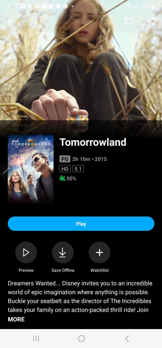 $4 DISNEY DIGITAL HD MOVIE. TOMORROWLAND. $4 OR TRADE FOR A MOVIE TITLE I DO NOT ALREADY OWN. 