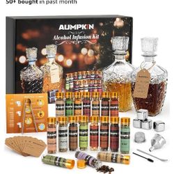 Ultimate DIY Alcohol Infusion Kit for lnfusing Whiskey, Gin, Vodka, Tequila, Rum- Craft Your Own Flavored Spirits with Natural Ingredients - Perfect A