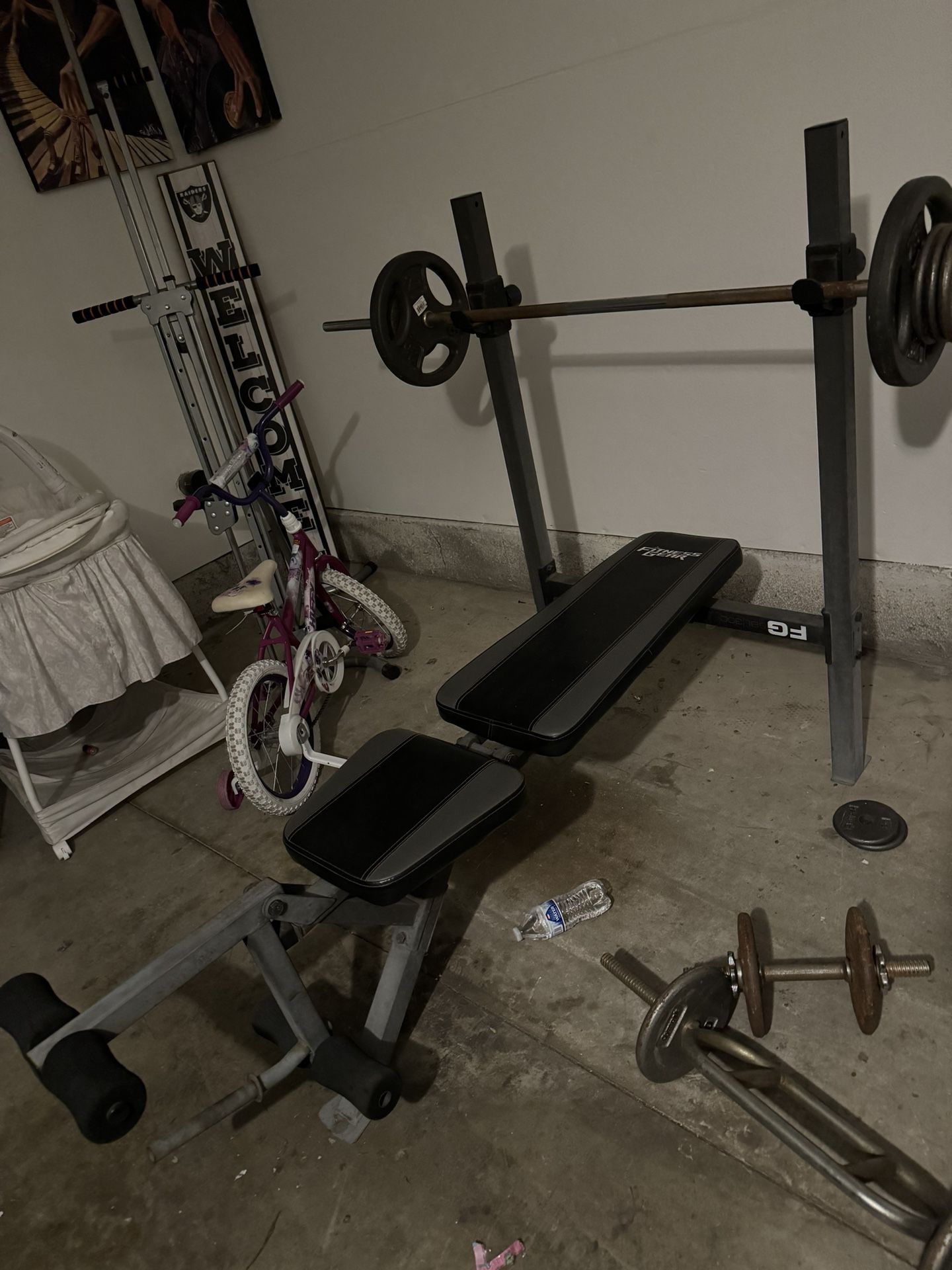 Workout Bench And Weights