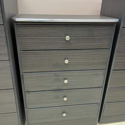 Grey 5 Drawer Dresser