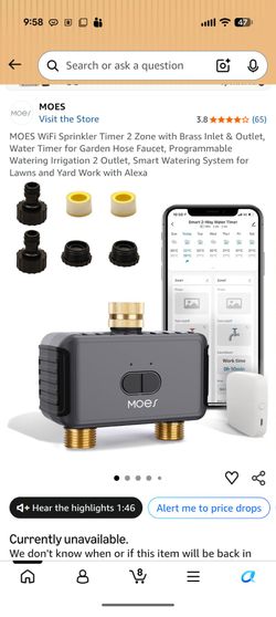 New! MOES WiFi Sprinkler Timer 2 Zone Water Timer