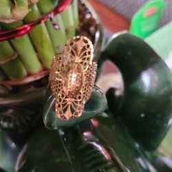 21k Saudi Solid Gold Ring For Women