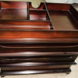 Bombay Company Cherry Wood Desk Organizer Stackable $60 Excellent Condition