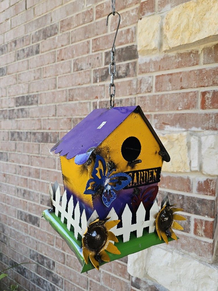 Metal Bird GARDEN House (Yard Art) Pottery, Talavera, Clay Pots. $35 Each