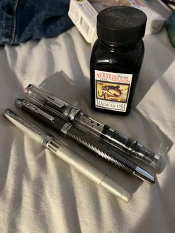 Fountain Pens And Violet Ink