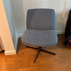 Large Comfortable Denim Blue Chair 