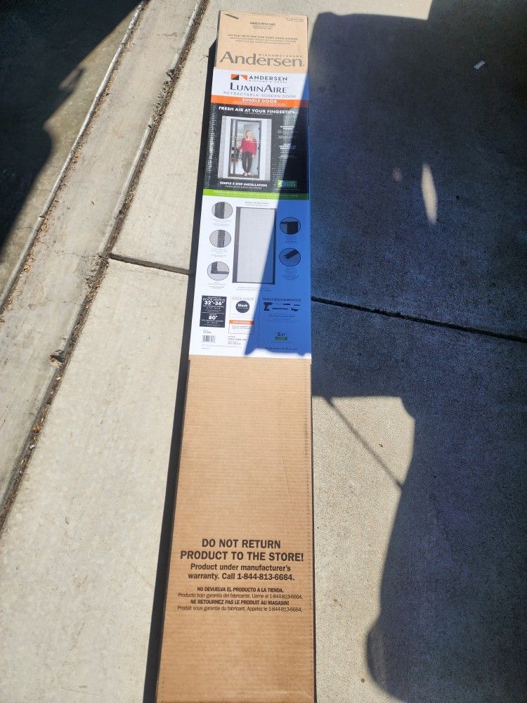 Andersen
36 in. x 80 in. LuminAire Black for Single Entry Door 32 in.-36 in. Universal Handed Aluminum Retractable Screen Door
