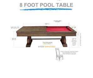 Barnstable billiard table with dining top included