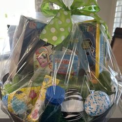 Easter Dinosaur Basket, Stem Dino Fossil Kit, Dino Play Set, Water Bottle, Egg Surprise, Candy, Book, Sketch Book & Pencil, Bubbles, 