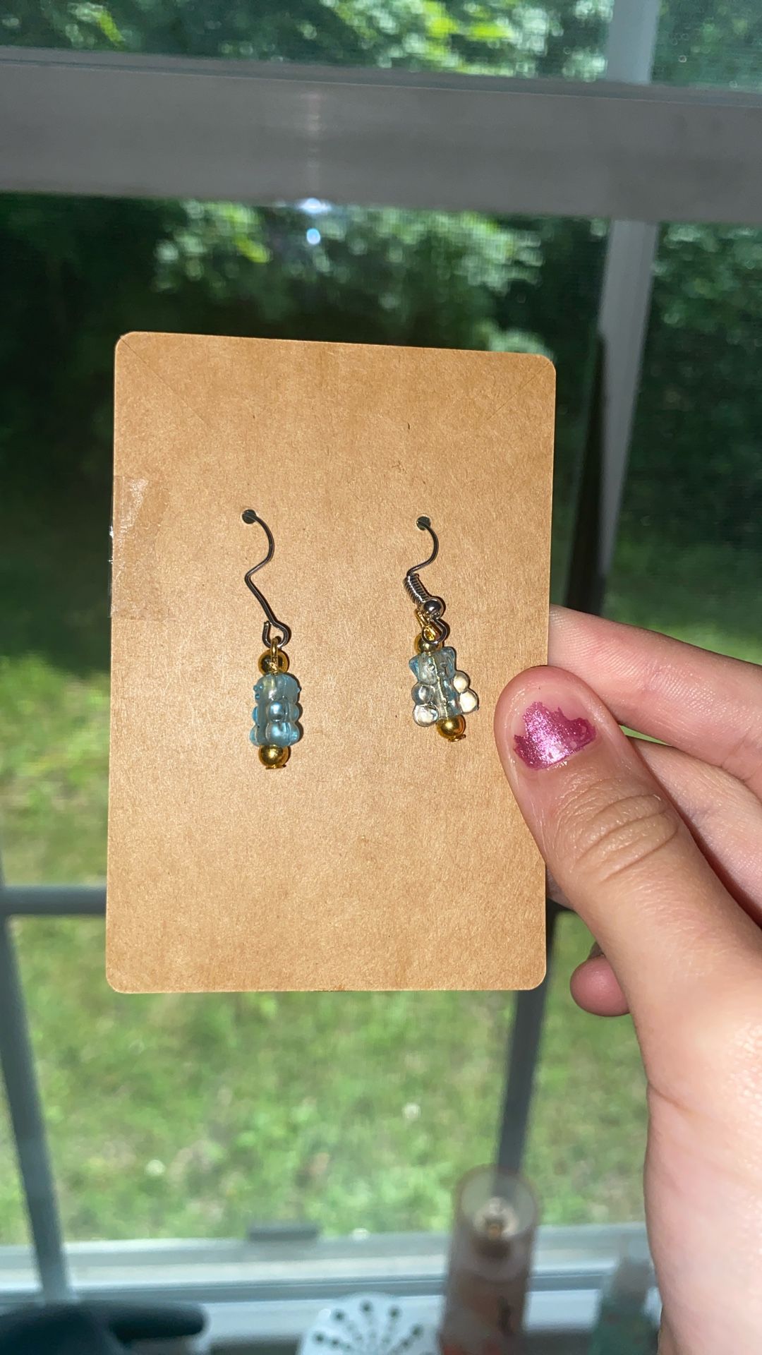 Blue Gummy Bear Earring