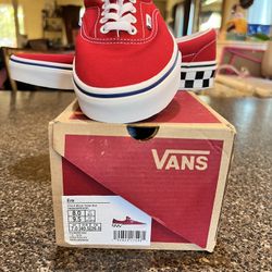 Red Vans Checker Heel