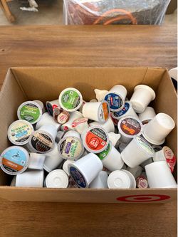 Box of K-Cup Brand Coffee Pods & Creamers