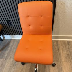 Modern Orange Rolling Desk Chair