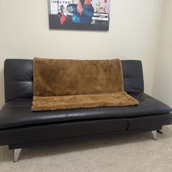 Brown leather Futon 