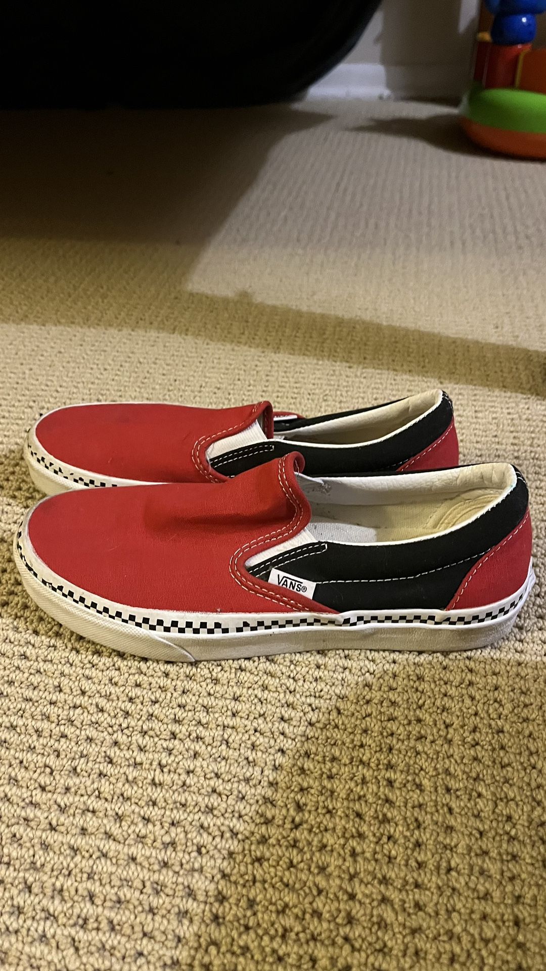 Red Checker Pattern Vans