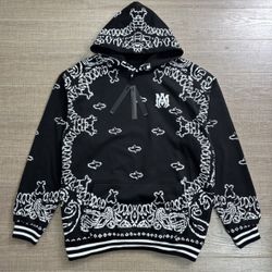 BLACK BANDANNA AMIRI HOODIE