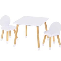 Table and Chair Set with 2 Chairs for Toddlers