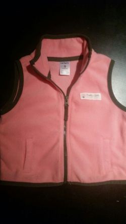 Coral colored fleece vest