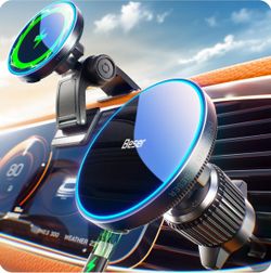 Beser 15W for MagSafe Car Mount Charger, (4.16 lbf) Strong Magnetic, Qi Wireless Charger for Car, Vent/Dashboard, Phone Holder for iPhone 16/15/14/13/