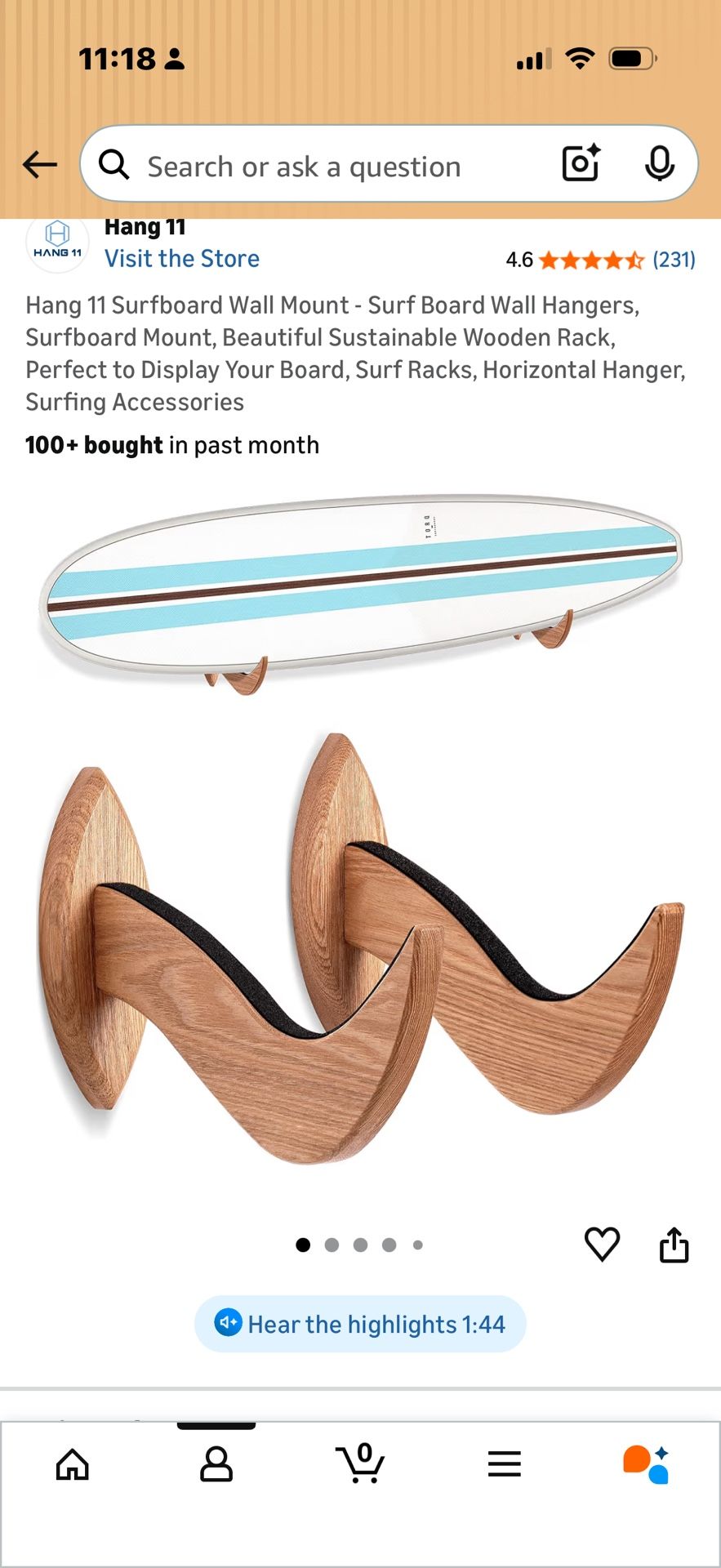 Surfboard Wall Mount