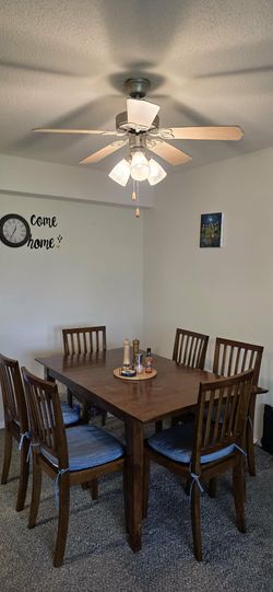 Wood Dining Table with 6 chairs