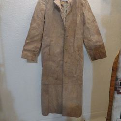 VINTAGE ROPER LEATHER TRENCH COAT $ 50.00