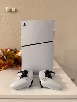 PlayStation 5 Slim Console with Two Controllers