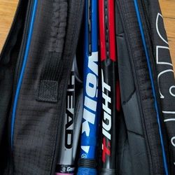 3 Tennis Racquets and Carry Bag - HEAD Tecnifibre Volkyl rackets frames 