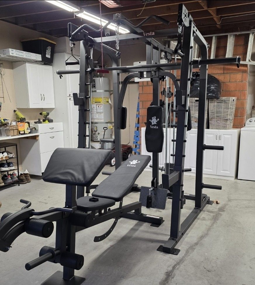 Smith Machine 2001 | Multi-Use Adj Bench | Gym Equipment | Fitness | Squat Rack | Excercise |🔴WEIGHTS AND BARBELL SOLD SEPARATELY 🔴 FREE DELIVERY 🚚