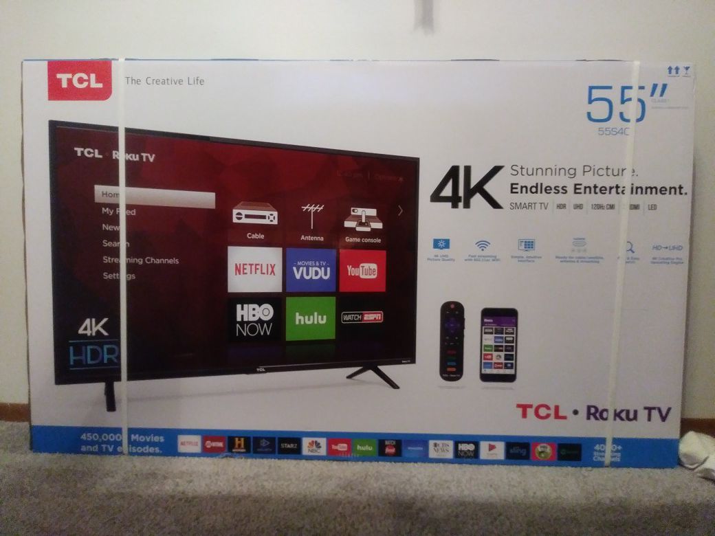 55 inch TCL Roku Smart Tv