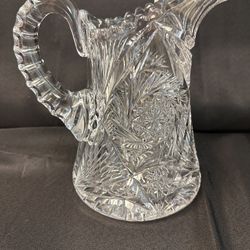 8” Cider Pitcher - American Brilliant Period ABP Cut Glass - No Chips