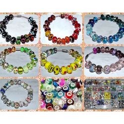 Murano Beads Pandora Style For Charms Bracelets Glass & Acrylic Assorted Lot
