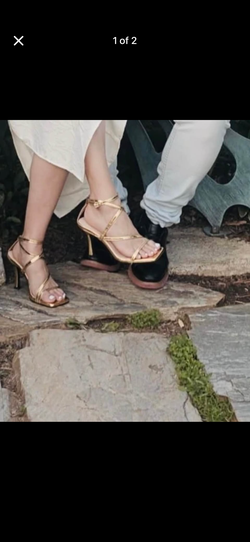 gold strappy heels