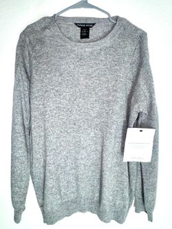 Authentic Thomas Wylde 100% Cashmere Confetti Fleck Crew Neck Sweater Gray Size, Small, Luxury Designer