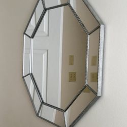 Silver Hexagon Mirror 