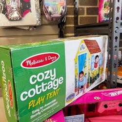 Cozy Cottage Fabric Play Tent and Storage Tote, New in Box